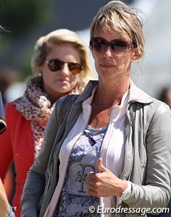 Anky van Grunsven gives her student Alexandra Barbancon a thumb's up