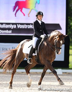 The energizer bunny: Dombai, under Iulianiya Vostrokrylova. The liver chestnut started competing at international Grand Prix level under Svetlana Yevshchik back in 2003. 