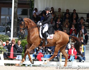 Danish Mille Larsen Warncke on Anna Kasprzak's former Under 25 horse Donna Fetti (by Don Schufro)