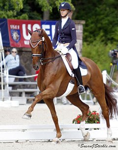 Heather Blitz and Paragon at the 2012 U.S. Dressage Championships :: Photo © Sue Stickle