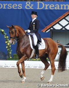Ingrid Klimke and Liostro win the Young Horse Grand Prix at the 2012 CDI Hagen :: Photo © Barbara Schnell