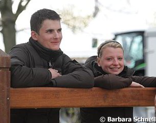 Ton de Ridder's stable riders Max Wadenspanner and Geertje Hesse. Both completed the "Pferdewirtschaftsmeister" training successfully three weeks ago