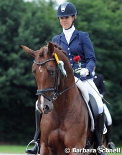 Stephanie Peters and Cennin win the L-level test at the 2012 CDN Langenfeld :: Photo © Barbara Schnell