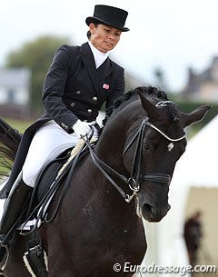 Danish Rikke Svane on her own Trakehner stallion Finckenstein (by Latimer x Kennedy x Marduc)
