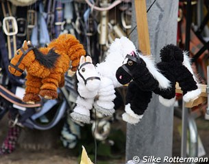 Cute toy horses in the trade fair