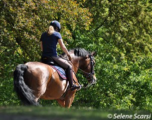 Valentina Truppa and Eremo del Castegno on their way back to the barn