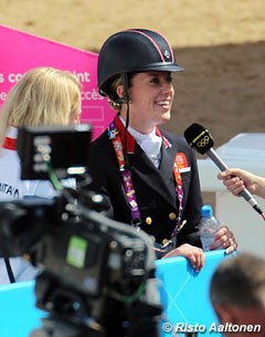 Charlotte Dujardin gets interviewed by the different tv stations