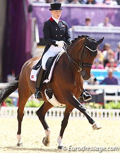 Norwegian Siril Helljesen on the Danish mare Dorina (by Don Schufro)