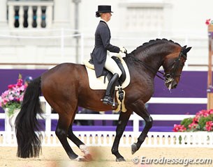 Austrian Victoria Max-Theurer and her home bred Oldenburg stallion Augustin qualified for the freestyle finals