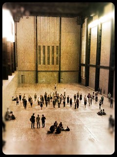 Flash mob artwork in the Turbine room of the Tate Modern