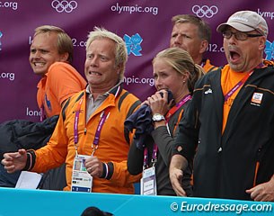 Maarten van der Heijden (left), technical director of the Dutch Equestrian Federation, during the jump-off for silver