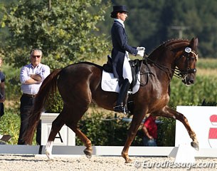 Helmut von Fircks watching daughter Johanna ride Rockport (by Relevant)