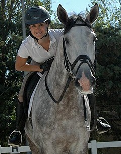 Sarah Warne on her 6-year old Lusitano Batialo