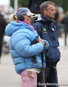 This Norwegian lady was well bundled up. Norwegian team trainer Ulrik Sorensen at her side