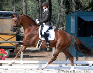 Jessica Michel and Don Juan de Hus win the 4-year old division at the 2012 French Young Horse Championships :: Photo © Patryk Bukowczan