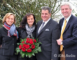 Wedding bells! Nicole Casper (maid of honour), Nadine Plaster and Simon Kohlenbrenner, Thomas Casper (best man) :: Photo © Kiki Beelitz