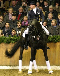 A slip of the tongue at the 2012 Paul Schockemohle Stallion Show :: Photo © Hastmagazinet.se