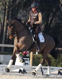 British European Championship team gold medallist Emile Faurie schooling Joanna Vaughan's Elmegardens Marquis