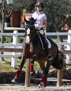 Beatriz Ferrer-Salat training Sir Radjah at the 2012 CDI Vidauban