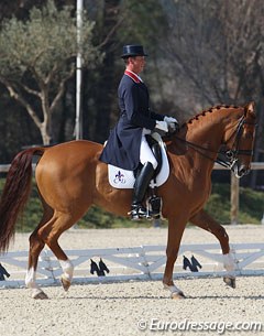 Carl Hester took over the ride on Fiona Bigwood's Wie Atlantico (by Wie Weltmeyer) as the British WEG team rider is pregnant with her third child.