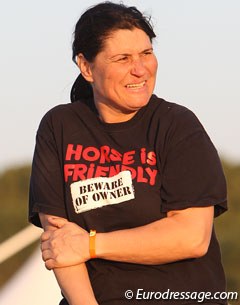 Françoise Cantamessa wears an interesting T-shirt