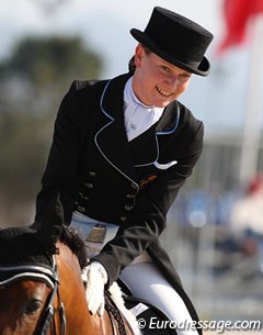 Daphne van Oekel pats her Iberian bred Gibraltar Alegria