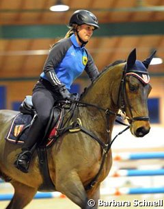 A jumper rider in Teeuwen's demonstration