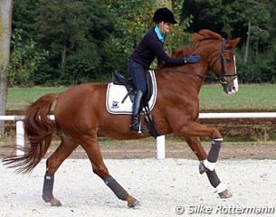 Carola Koppelmann and Le Bo having fun at their home, the DOKR centre in Warendorf, Germany :: Photo © Silke Rottermann