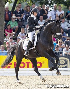 Dinja van Liere and Capri Sonne Jr at the 2012 World Young Horse Championships :: Photo © Leanjo de Koster