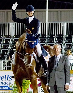 Heather Blitz and Paragon win the Grand Prix Kur at the 2012 Global Dressage Festival :: Photo © Sue Stickle