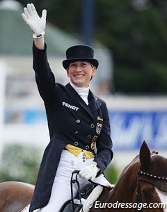 Anabel Balkenhol waves to the crowds