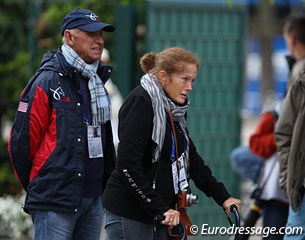 Eventing super star Bruce Davidson and Susan Tuckerman stop by the Dressage Stadium to support the USA Team