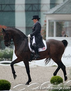 Shelly Francis riding Doktor in the pouring rain
