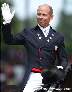 Steffen Peters in his new tail coat with red buttons