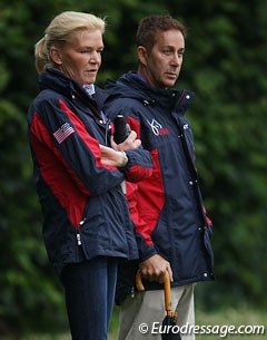 Christine Traurig coaching Jan Ebeling, Robert Dover watches