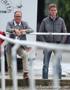 Ulf Helgstrand, president of the Danish Equestrian Federation and father to Andreas, and Danish Team trainer Rudolf Zeilinger