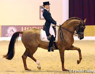 Upon a short visit home from Canada where she has been studying, Sanneke Rothenberger took the time to make her GP debut aboard Favourit at a local show in Ankum. The pair won the Inter 2 & placed second in the GP. :: Photo © Lyndal Oatley