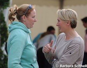 Anabel Balkenhol chatting with her long-time groom