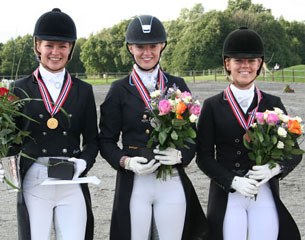 The junior medalists at the 2013 Norwegian Championships: Alexandra Andresen, Carina Brynildsen, Marthe Roberg :: Photo © Vivian Sandvold/Dressur Sa Klart