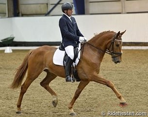 Per Skjaerbaek and Campari lead the 5-year old ranking for the 2013 Danish Young Horse Championships :: Photo © Ridehesten.com
