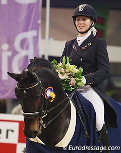 Marjan Hooge and Richfield win two junior riders' classes at the 2013 CDI Drachten :: Photo © Astrid Appels