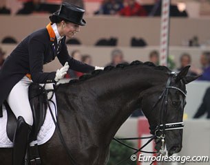 Stephanie Kooijman gives Winston a big pat