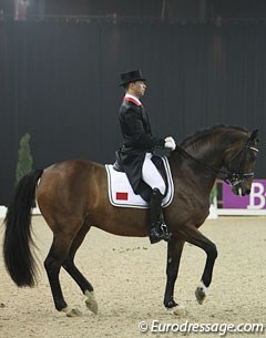 Moroccan Yessin Rahmouni on the late Princess Lala's Westfalian stallion Floresco (by Florestan)