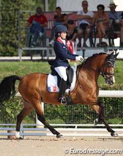 French team anchor Camille Boireau on Hesselteich's Desert Rose. The French team includes four girls whose names all start with a C: Camille, Capucine, Clarrisa and Charlotte. They finished in a historic best fifth team place