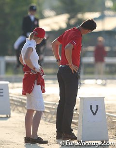 Austrian Grand Prix rider Peter Gmoser trained Nicola Ahorner with much concentration early in the morning