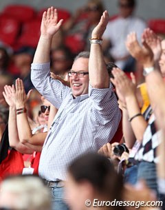 Paul Sprehe rejoices for German team gold