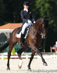Camilla Christensen and Traneenggaards Akondo at the 2013 European Young Riders Championships :: Photo © Astrid Appels