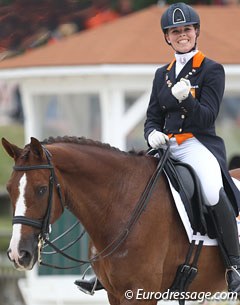 Jasmien de Koeyer makes a fist as she knew she had a good ride on Take it Easy