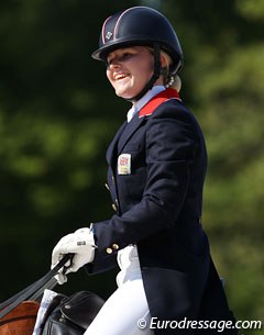 British Olivia Oakeley looks like a mini Charlotte Dujardin with the same helmet on