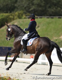 Top scoring French rider Salome Sadoun on Marina van den Berghe's 7-year old Dona Primera. The kur was their last test together as Salome will start a university programme and focus on her education. 